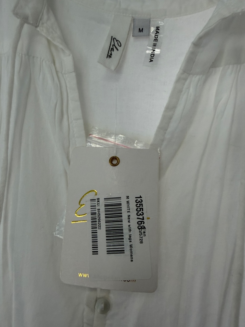 Elan White Button-Front Boho Maxi Dress - Picture 6 of 6